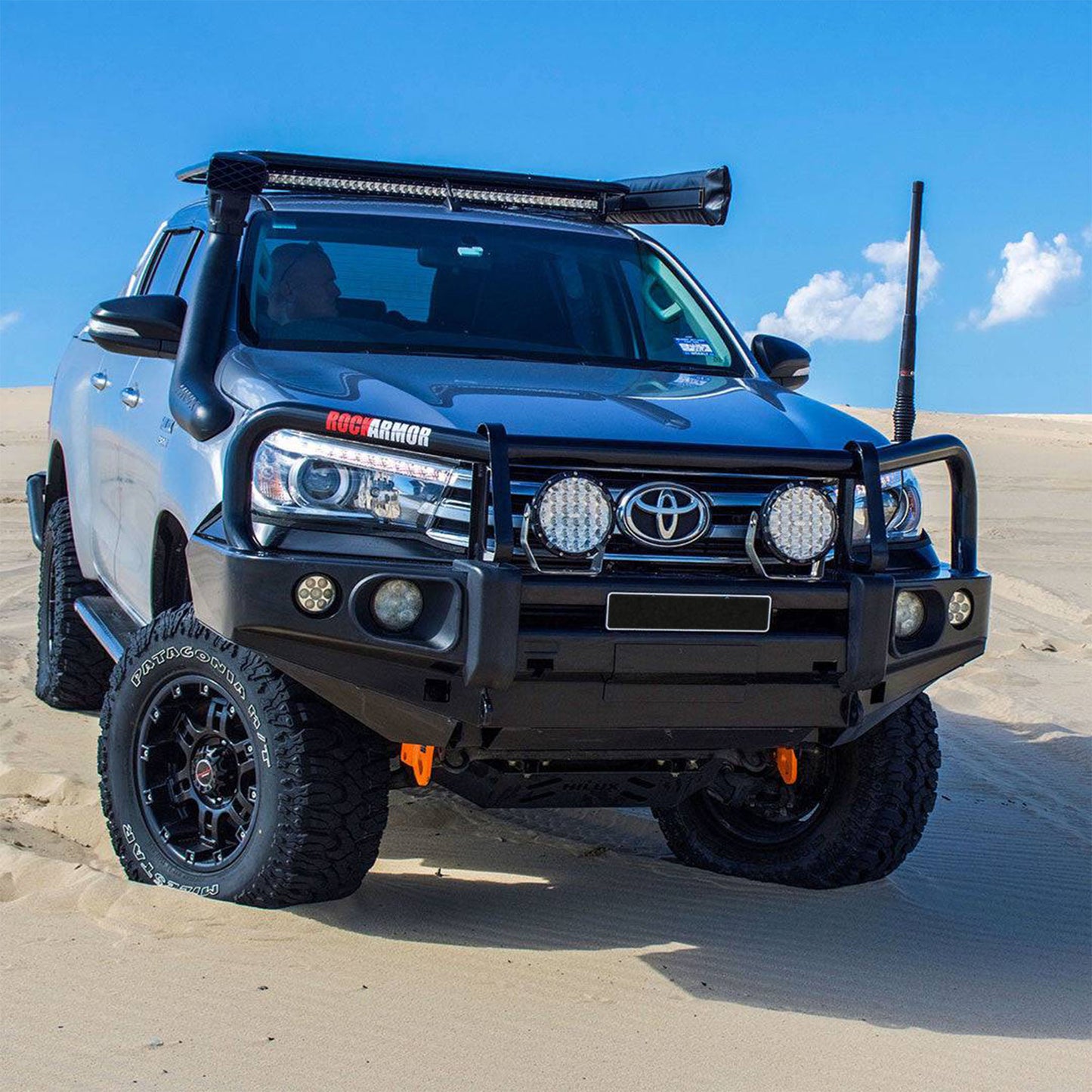 FRONTAL PACK | BULLBAR WINCH SPOTTIES SUITS TOYOTA HILUX 09/2015 - 09/2020 | ROCKARMOR