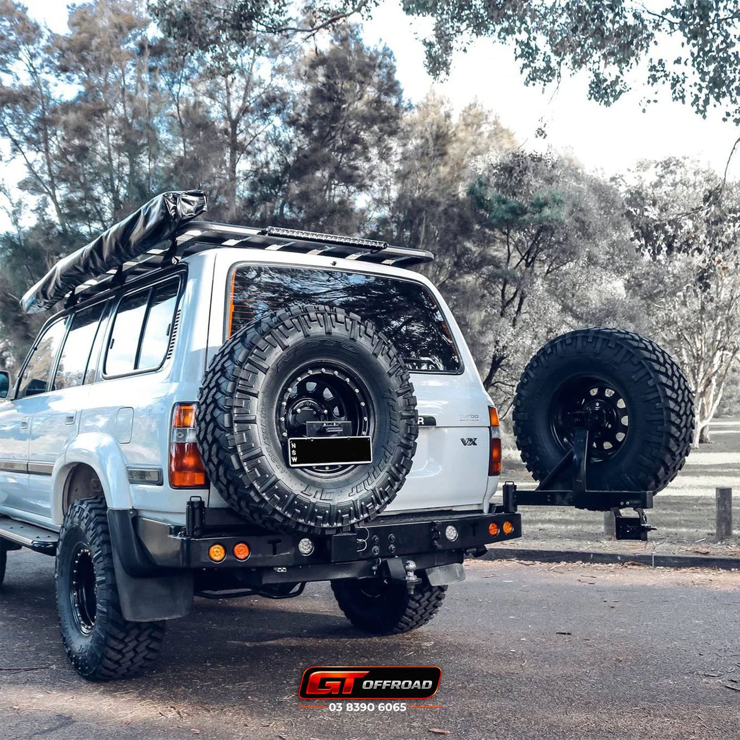 80 SERIES REAR BAR SPARE WHEEL CARRIER | ROCKARMOR