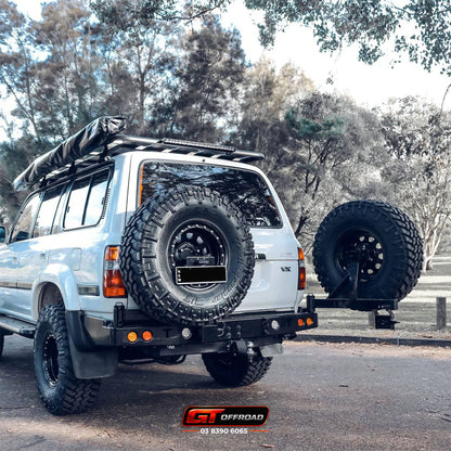 80 SERIES REAR BAR SPARE WHEEL CARRIER | ROCKARMOR