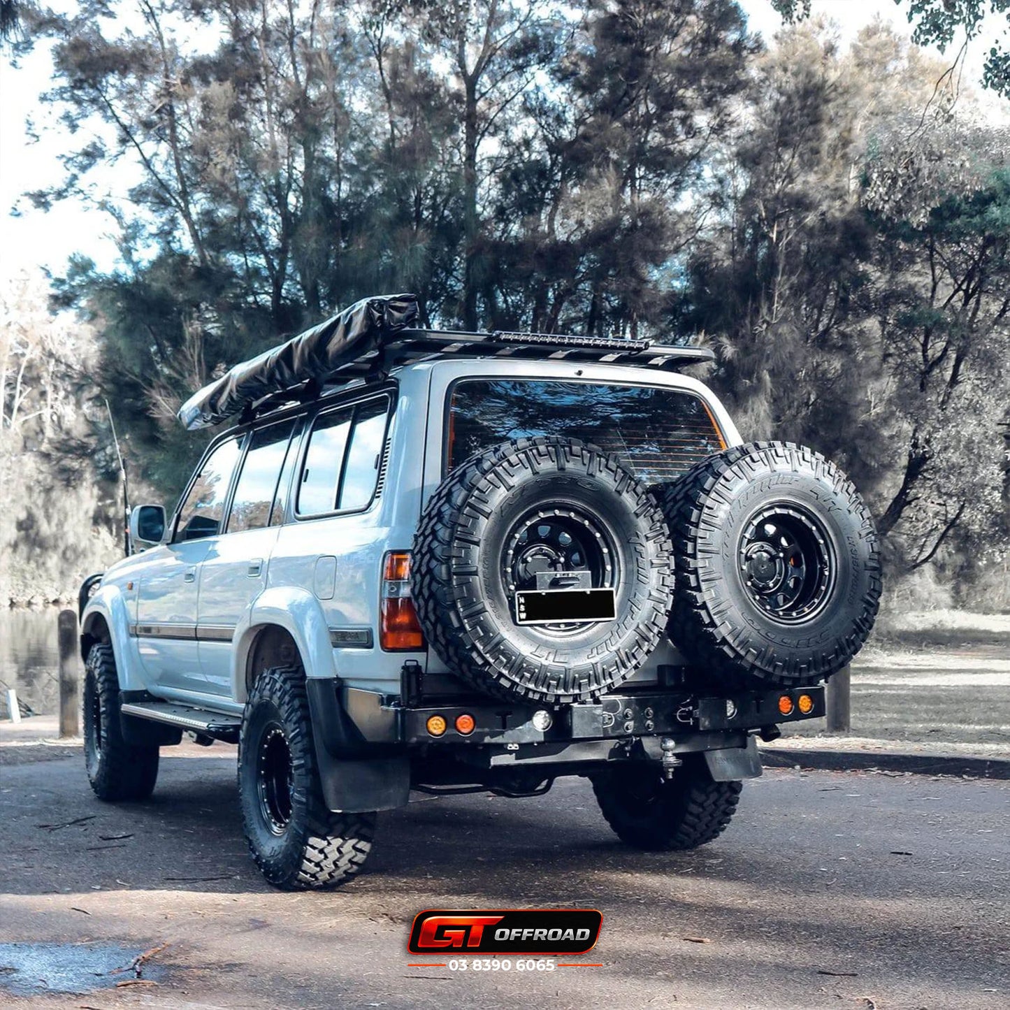 80 SERIES REAR BAR SPARE WHEEL CARRIER | ROCKARMOR
