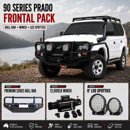 90 SERIES PRADO FRONTAL PACK - BULL BAR, WINCH, LED SPOTTIES