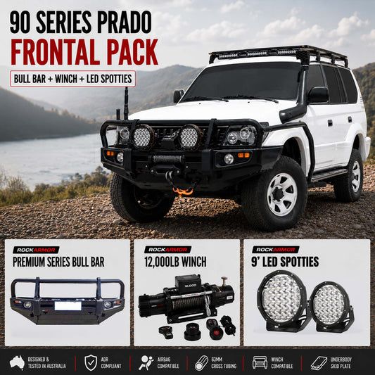 90 SERIES PRADO FRONTAL PACK - BULL BAR, WINCH, LED SPOTTIES