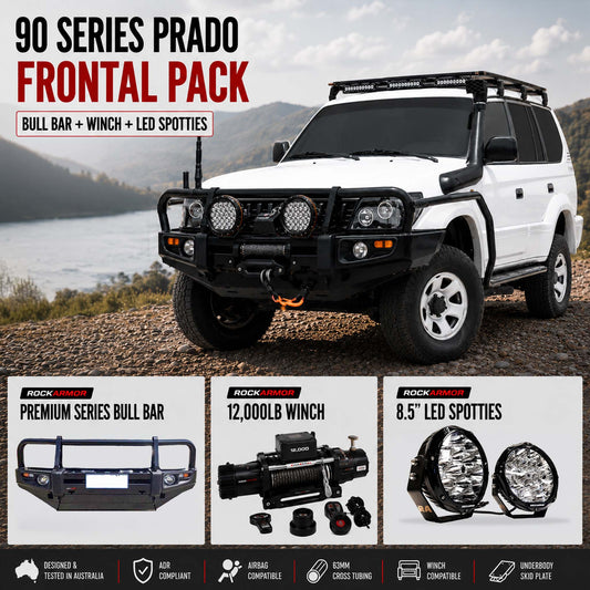 90 SERIES PRADO FRONTAL PACK - BULL BAR, WINCH, LED SPOTTIES