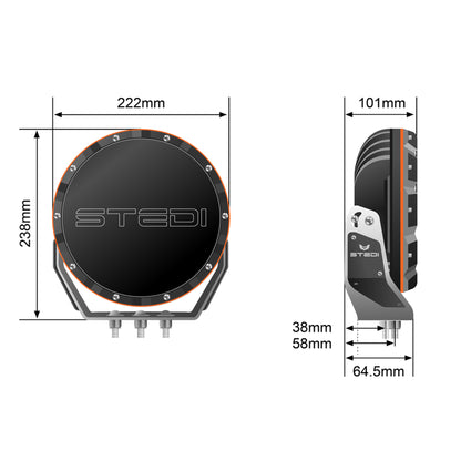 STEDI 8.5" TYPE-X SPORT DRIVING LIGHTS