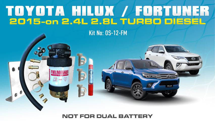 Fuel Manager Pre-Filter Water Separator Kit OS-12-FM Suits Toyota Hilux N80 2.4L 2.8L Diesel GUN-126R EGR 1GD-FTV 2GD-FTV 2015-on