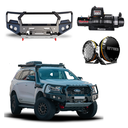 FORD EVEREST PROTEK PACK | GT BULLBAR, RUNVA WINCH, STEDI LIGHTS SUITS: UA1 & UA2