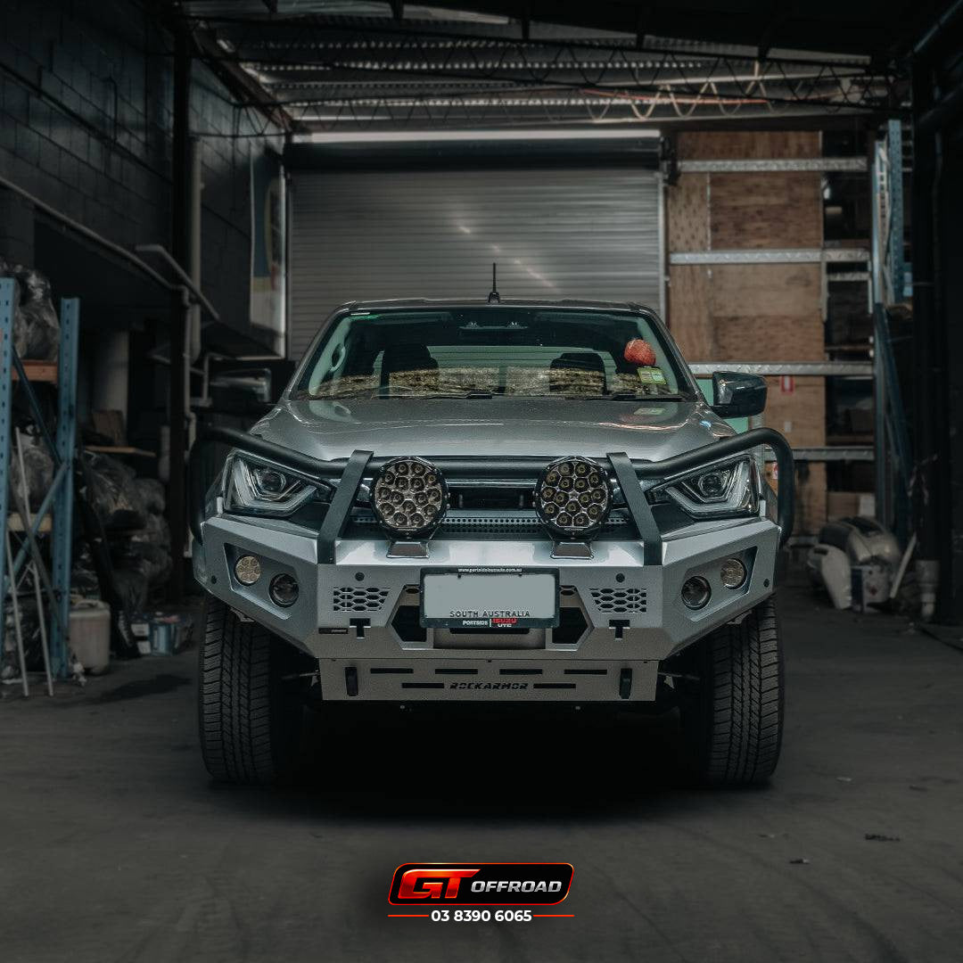 DMAX BULLBAR SUITS 08/2020 - 04/2024 | ROCKARMOR GT 3 HOOP FRONT BAR