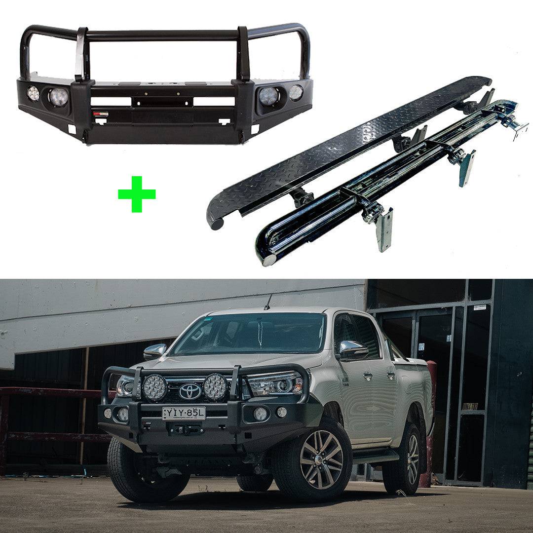 Bull Bar + Rockslider Combo Suits - Hilux | Rockarmor